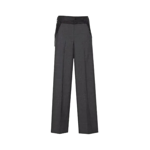 Check-Pattern Buckle Trousers