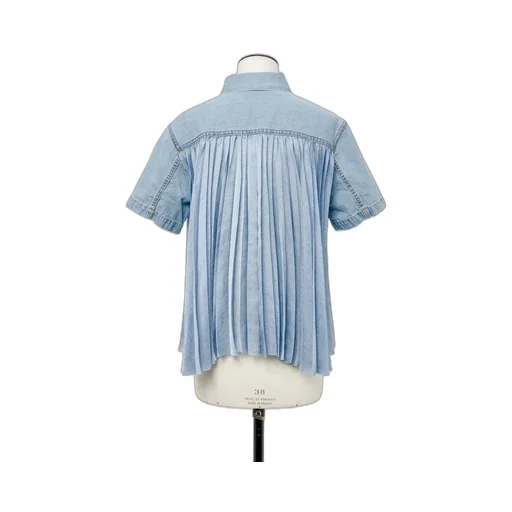 Pleated Denim Shirt