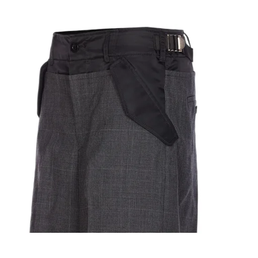 Check-Pattern Buckle Trousers