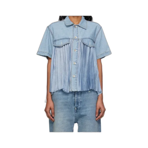 Pleated Denim Shirt