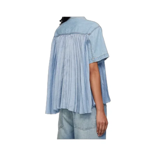 Pleated Denim Shirt