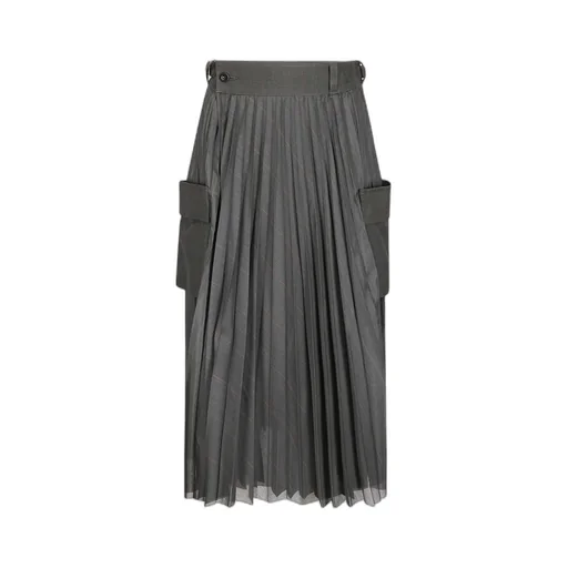 Belt Loop Pleated Skirt