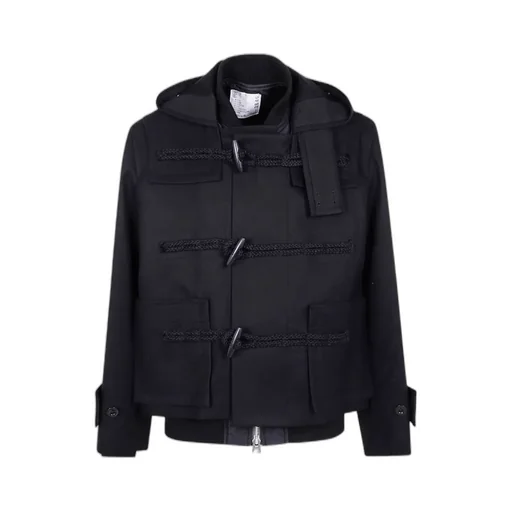 Hooded Toggle-Fastening Jacket