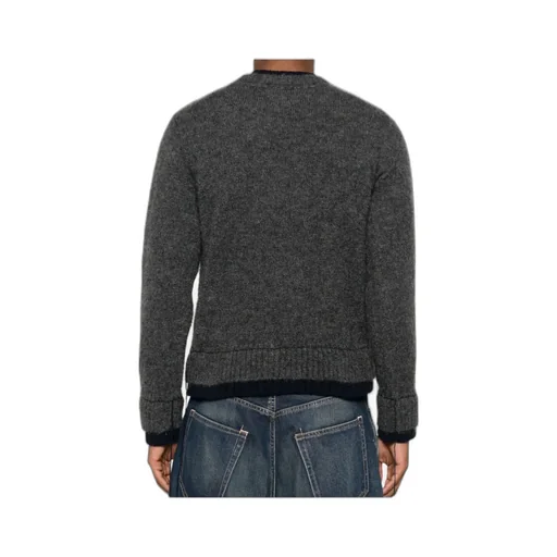 Double-Layered Frayed-Edge Sweater