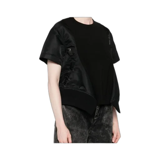Bomber-Detail Cotton T-Shirt