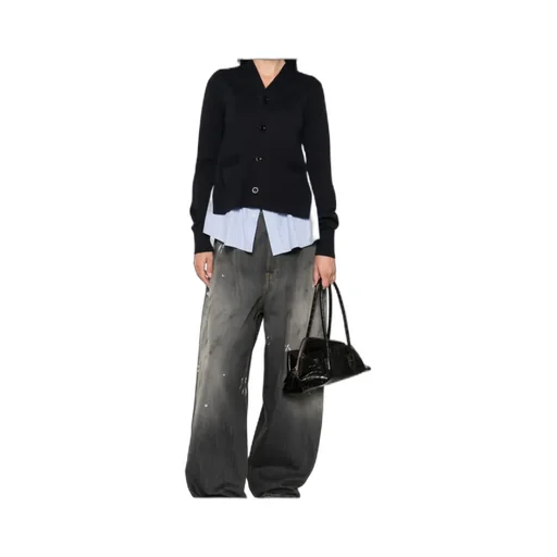 Buttoned Layered Cardigan