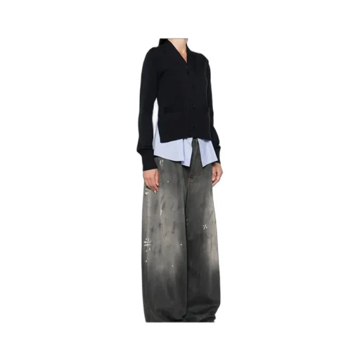 Buttoned Layered Cardigan