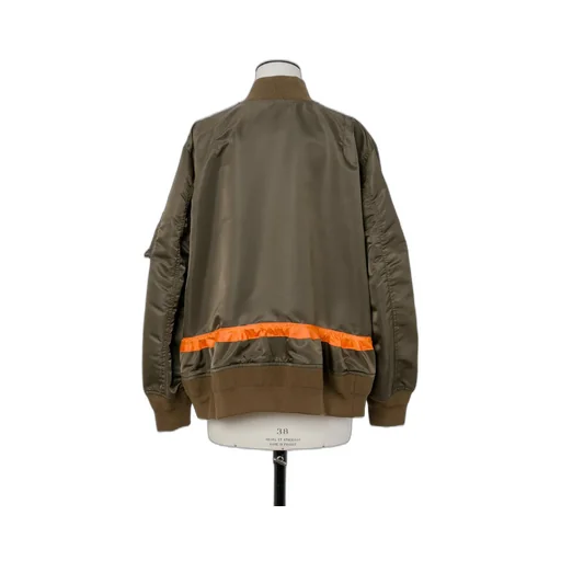 Stripe-Detail Zip-Up Bomber Jacket