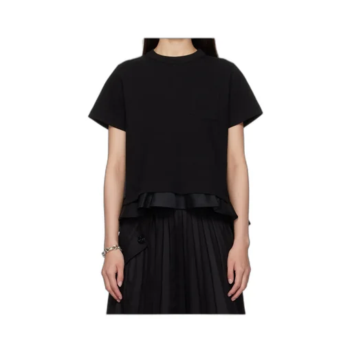 Nylon Twill X Cotton Jersey T-Shirt