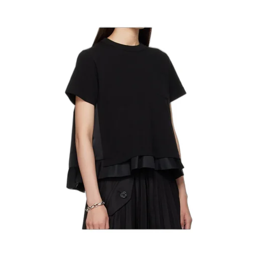 Nylon Twill X Cotton Jersey T-Shirt