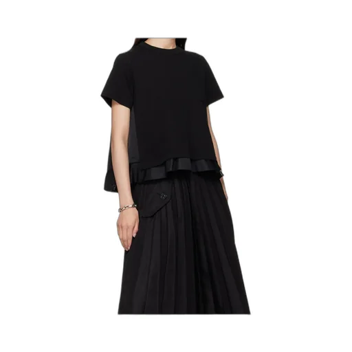 Nylon Twill X Cotton Jersey T-Shirt
