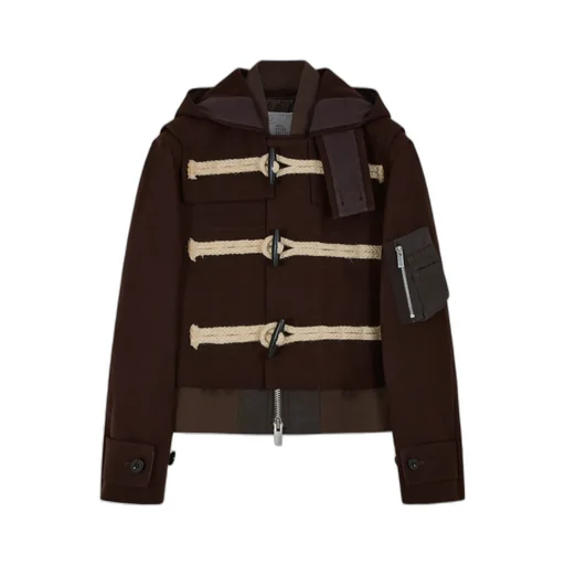 Toggle-Fastening Hooded Jacket