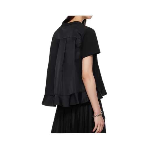 Nylon Twill X Cotton Jersey T-Shirt