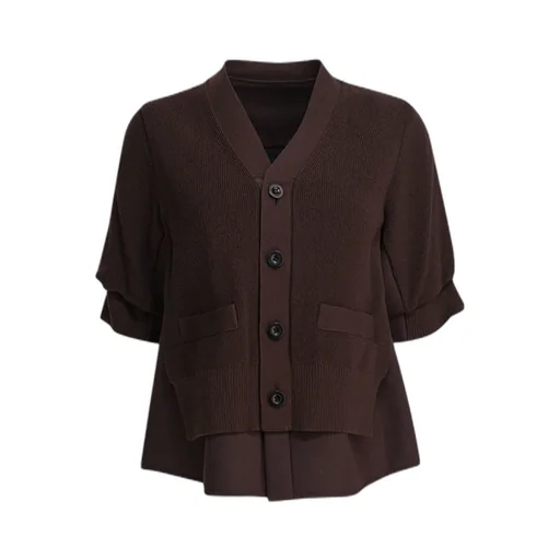 Layered Button-Front Cardigan