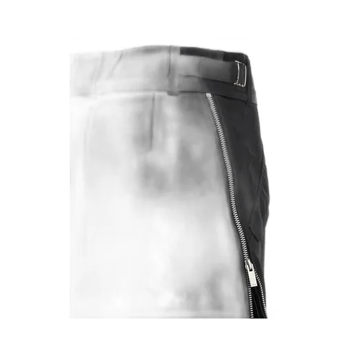 Zip-Detail Pleated Skirt