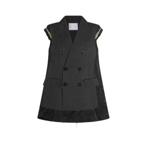 Glen Double-Breasted Checked Vest