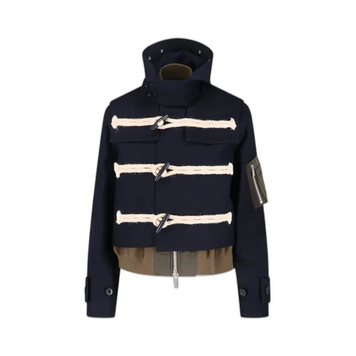 Toggle-Fastening Hooded Jacket
