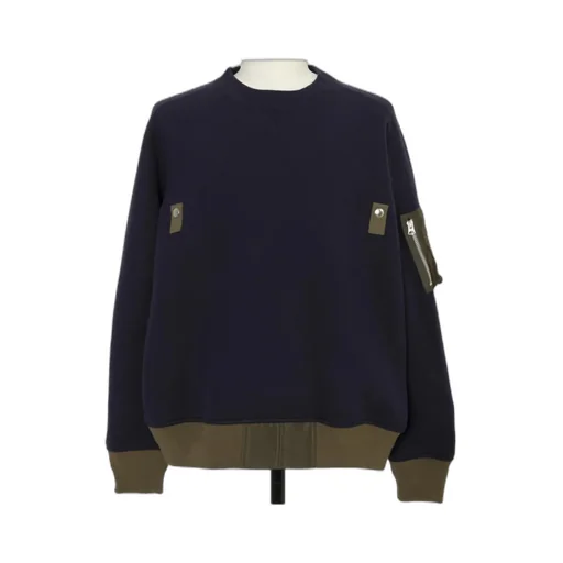 Panelled Zip-Fastening Sweater