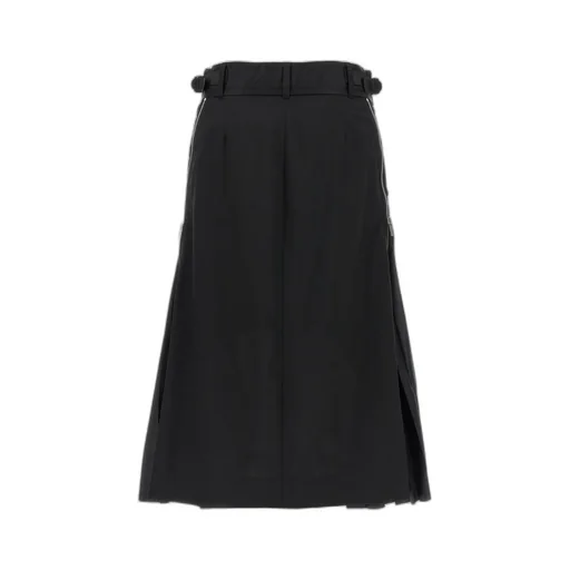 Zip-Detail Pleated Skirt