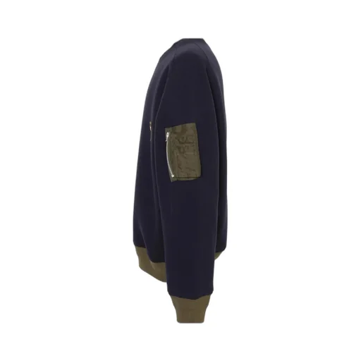Panelled Zip-Fastening Sweater