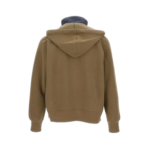 Hooded Panelled Cotton Sweater