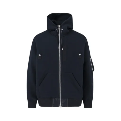 Colour-Block Zip-Up Hooded Jacket
