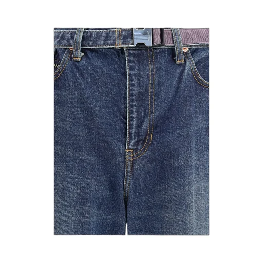 Belted Zip-Pocket Jeans