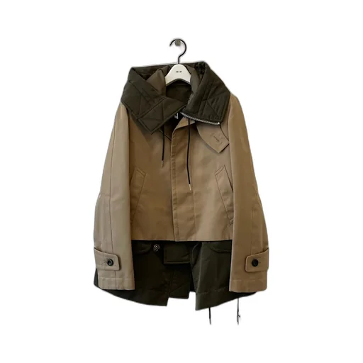 Quilted-Collar Jacket