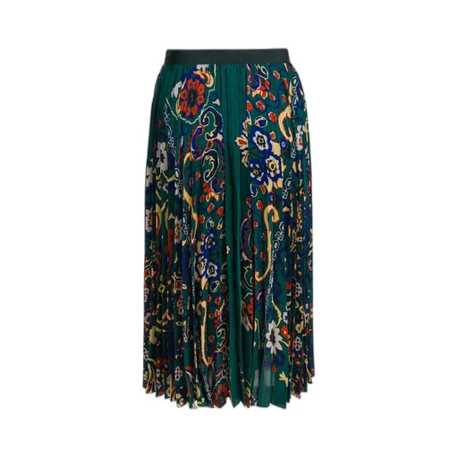 Pleated Floral Print Skirt