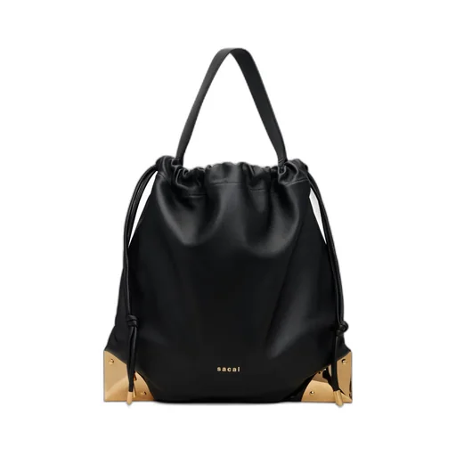 Corner Metal Drawstring Shoulder Bag