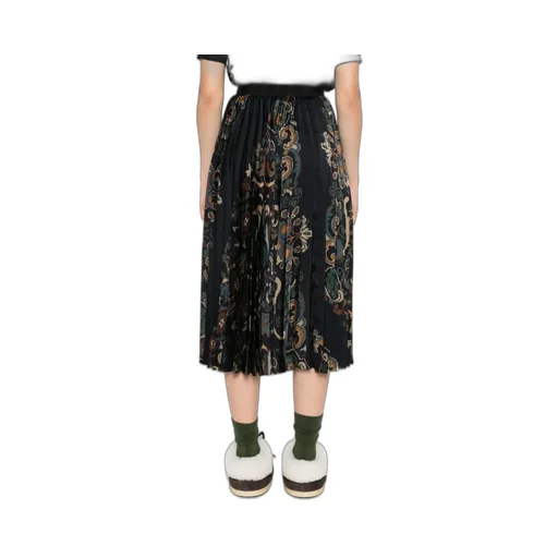 Paisley Print Pleated Skirt