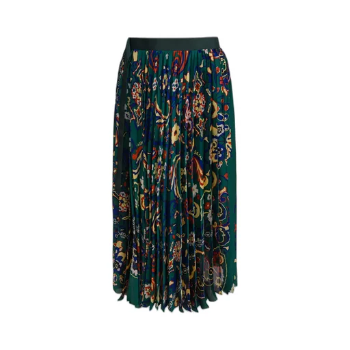 Pleated Floral Print Skirt