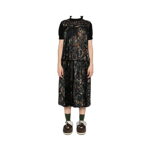 Paisley Print Pleated Skirt