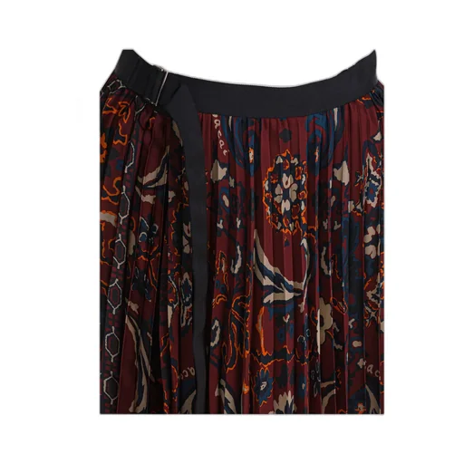 Printed Pleated Skirt
