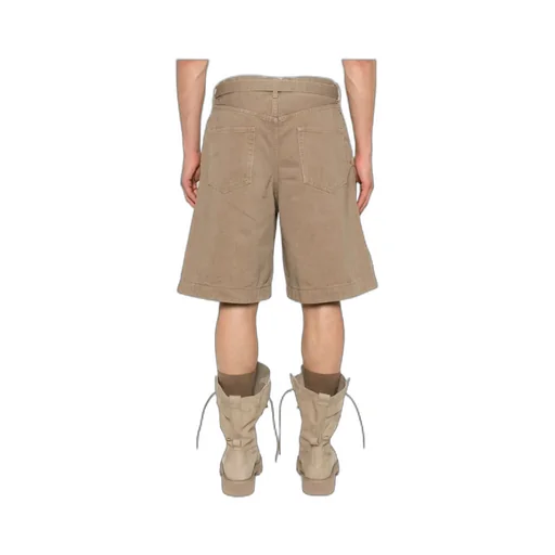 Belted Denim Bermuda Shorts