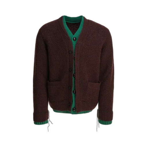Layered Effect Knitted Cardigan