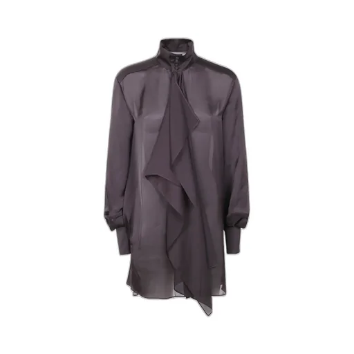 Ruffled High-Neck Blouse