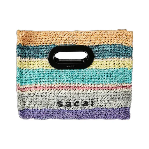 Logo Detailed Striped Mini Tote Bag