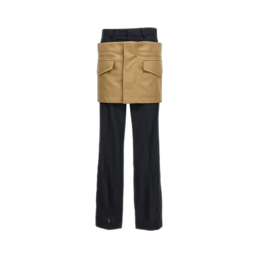 Miniskirt Insert Straight Leg Pants