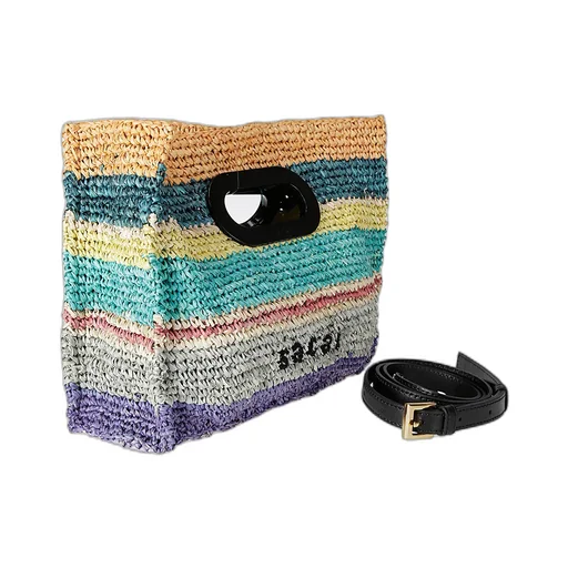 Logo Detailed Striped Mini Tote Bag