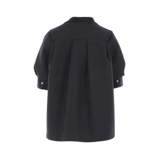 Layered Button-Up Short-Sleeve Cardigan