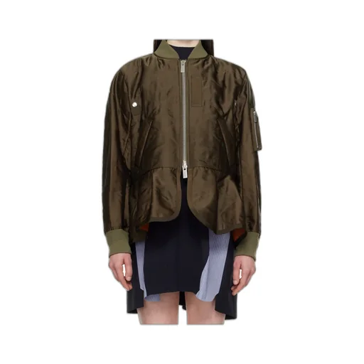 Pleated Bomber Jacket