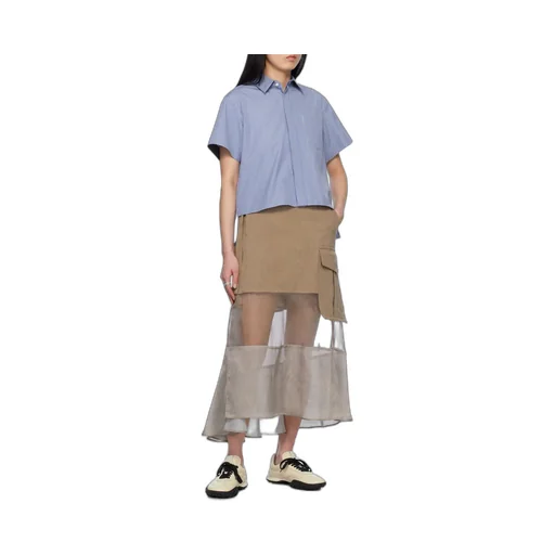 Mix Denim Maxi Skirt