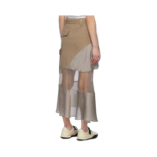 Mix Denim Maxi Skirt