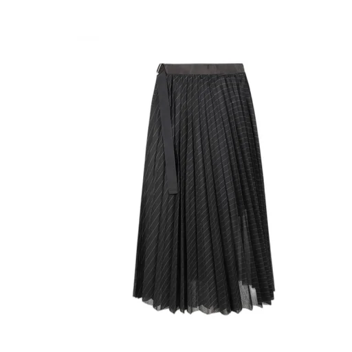 Striped Pleated Skirt