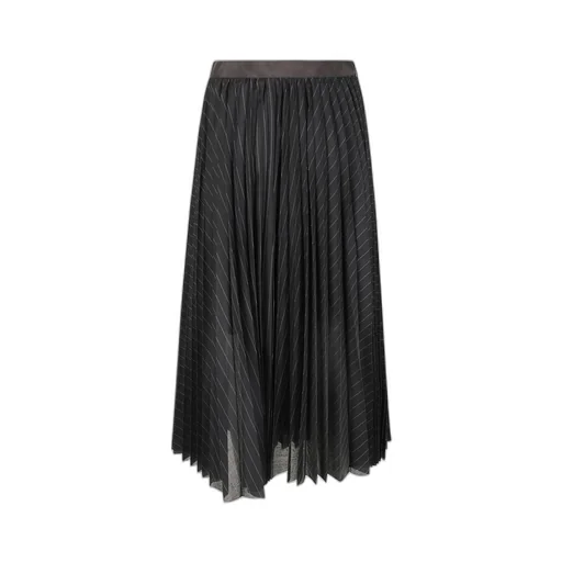Striped Pleated Skirt