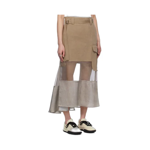 Mix Denim Maxi Skirt