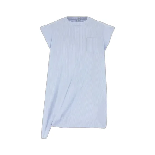 Striped Asymmetric Poplin Top