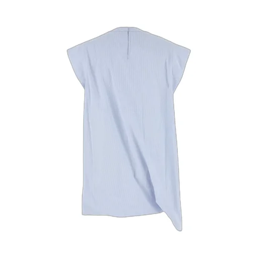 Striped Asymmetric Poplin Top