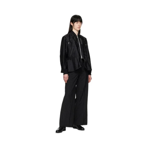 Zipped Twill Bomber Jacket